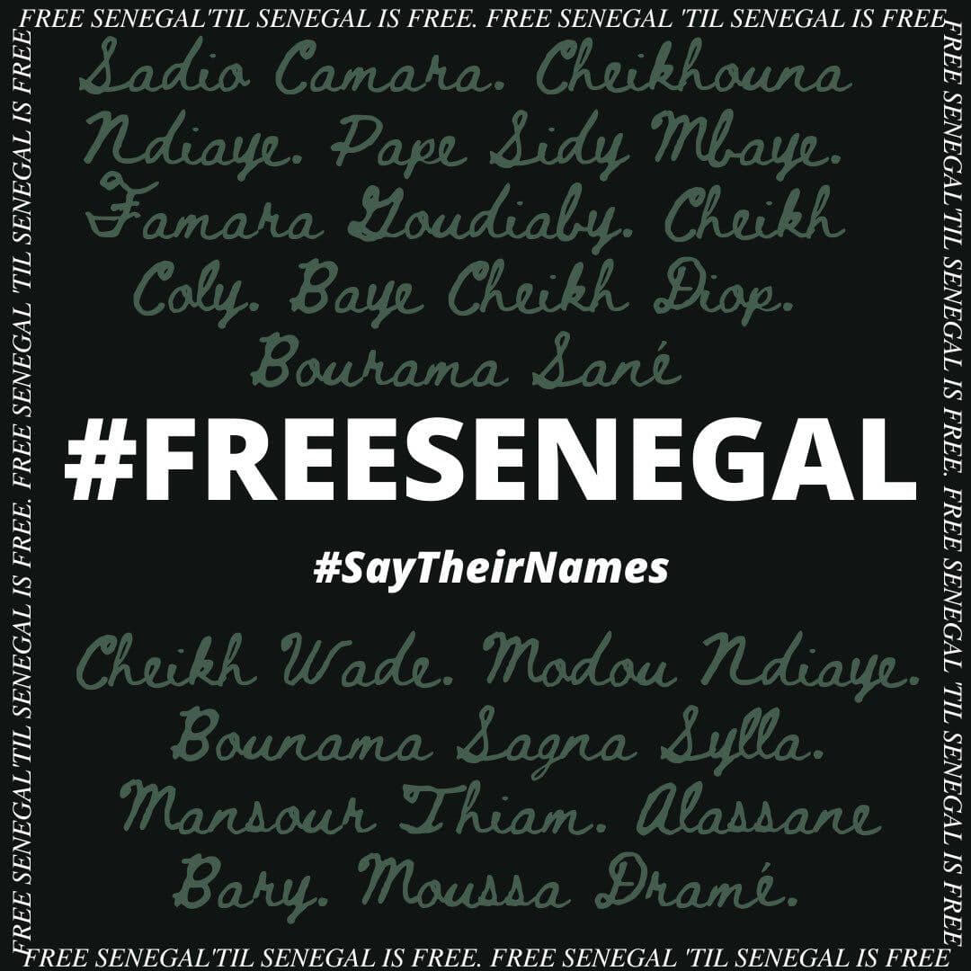 say their names #FreeSenegal